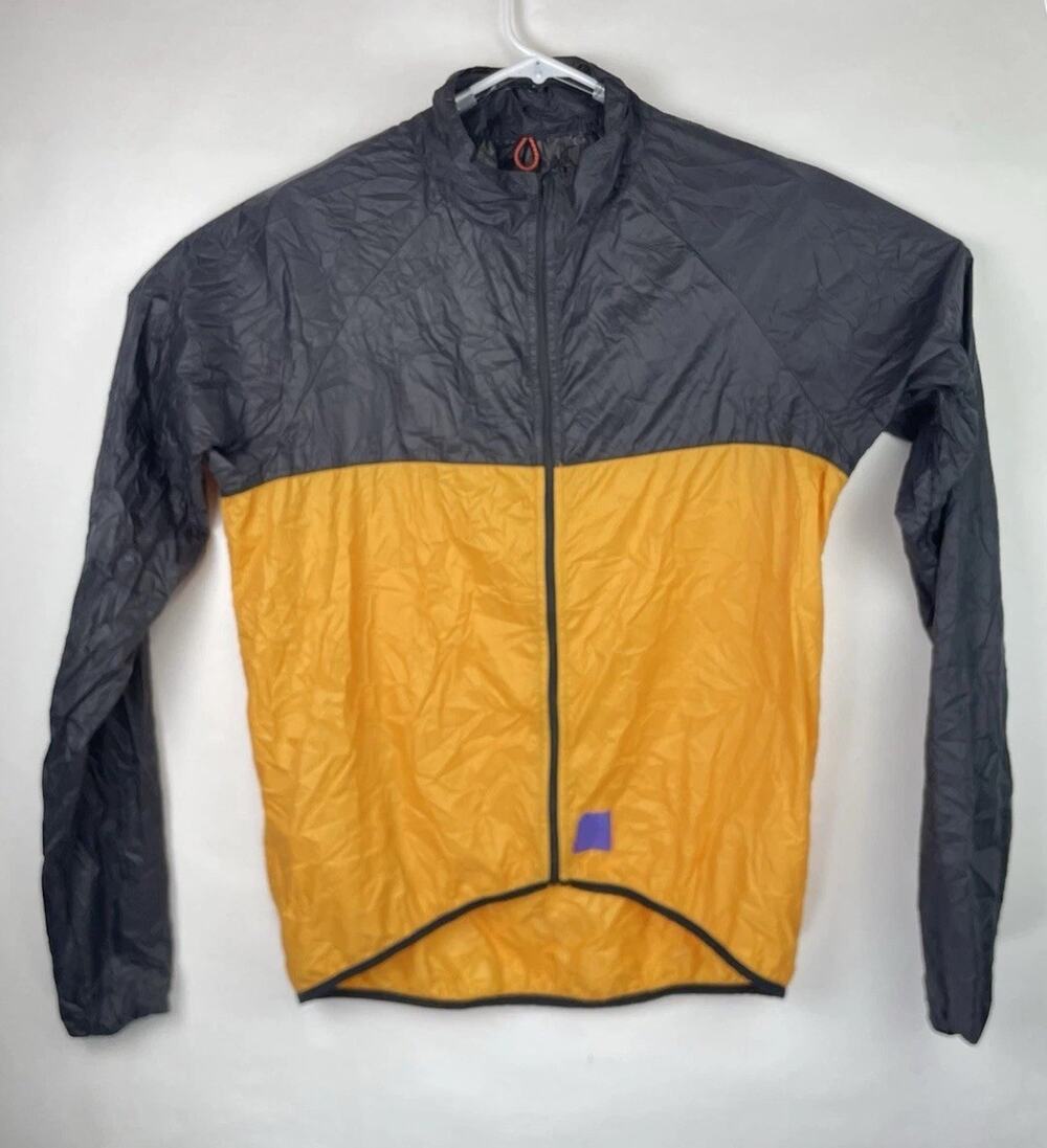 Ride With Ringtail Breeze Blocker Cycling Jacket Mens XL Orange Black Packable